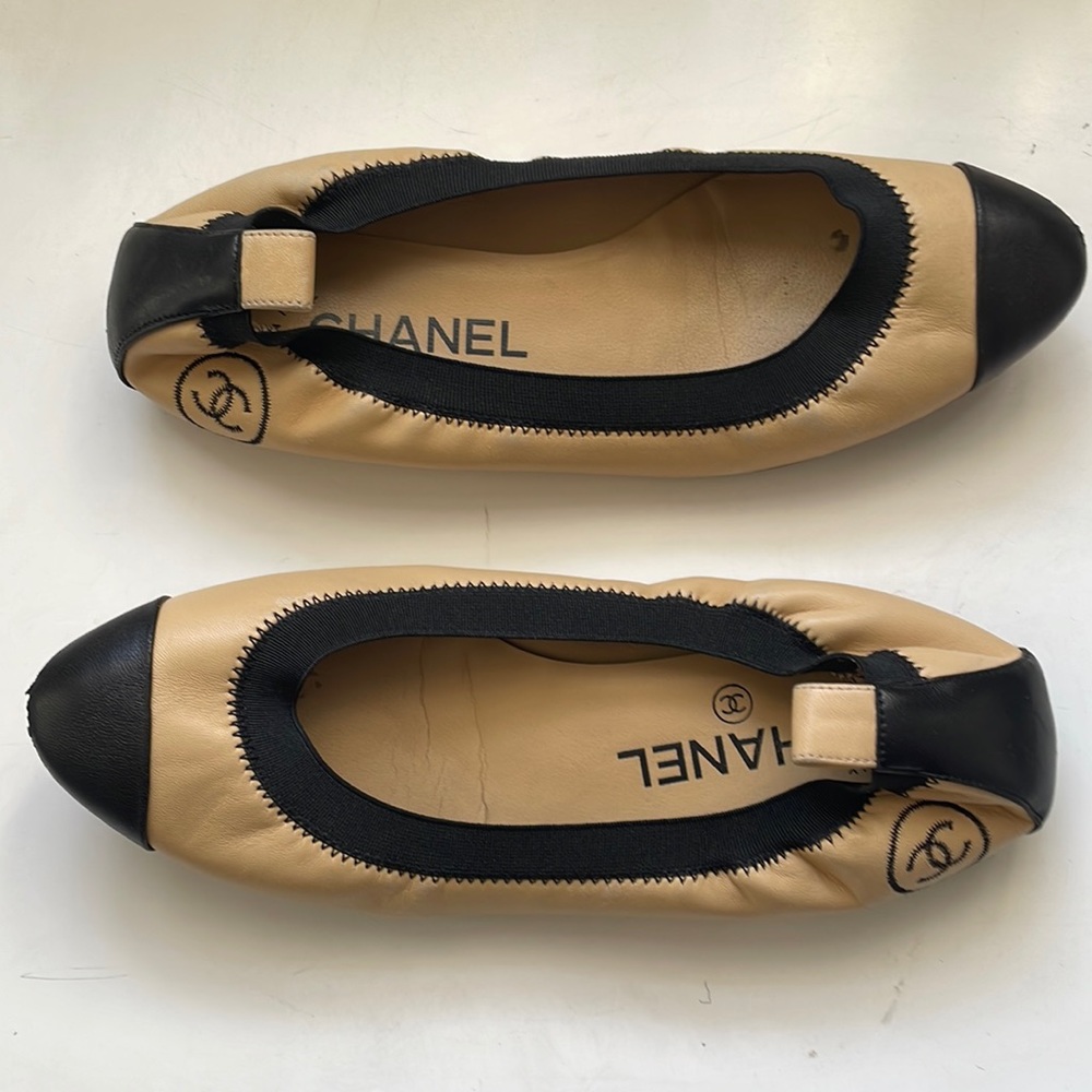 CHANEL elastic flats - 36.5